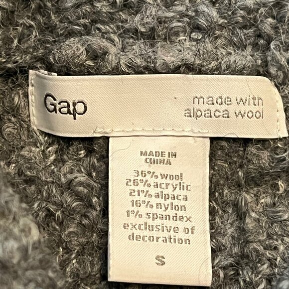 GAP Alpaca Wool Snap Front Wide Collar Sleveless Vest Size Small - Picture 7 of 8